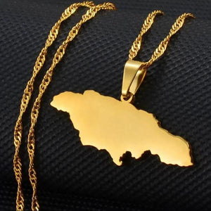 Jamaica Map Necklace