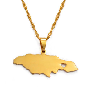 Jamaica Map Necklace