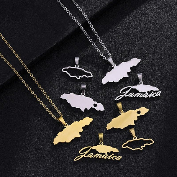 Jamaica Map Necklace Collection