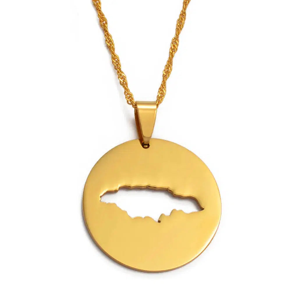 Jamaica Map Necklace