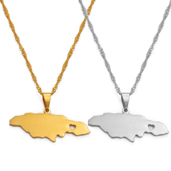 Jamaica Map Necklace