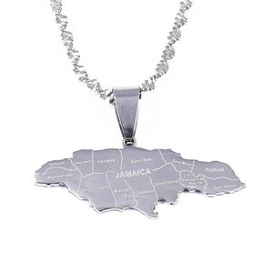 Jamaica Map Necklace