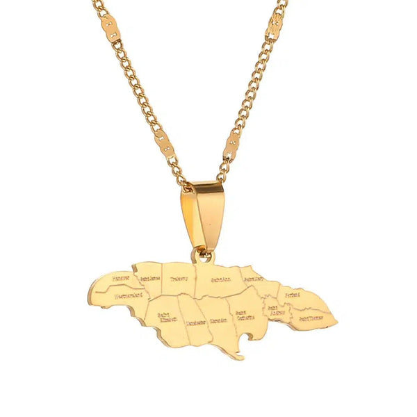 Jamaica Map Necklace