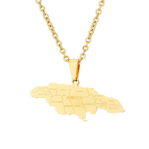 Jamaica Map Necklace