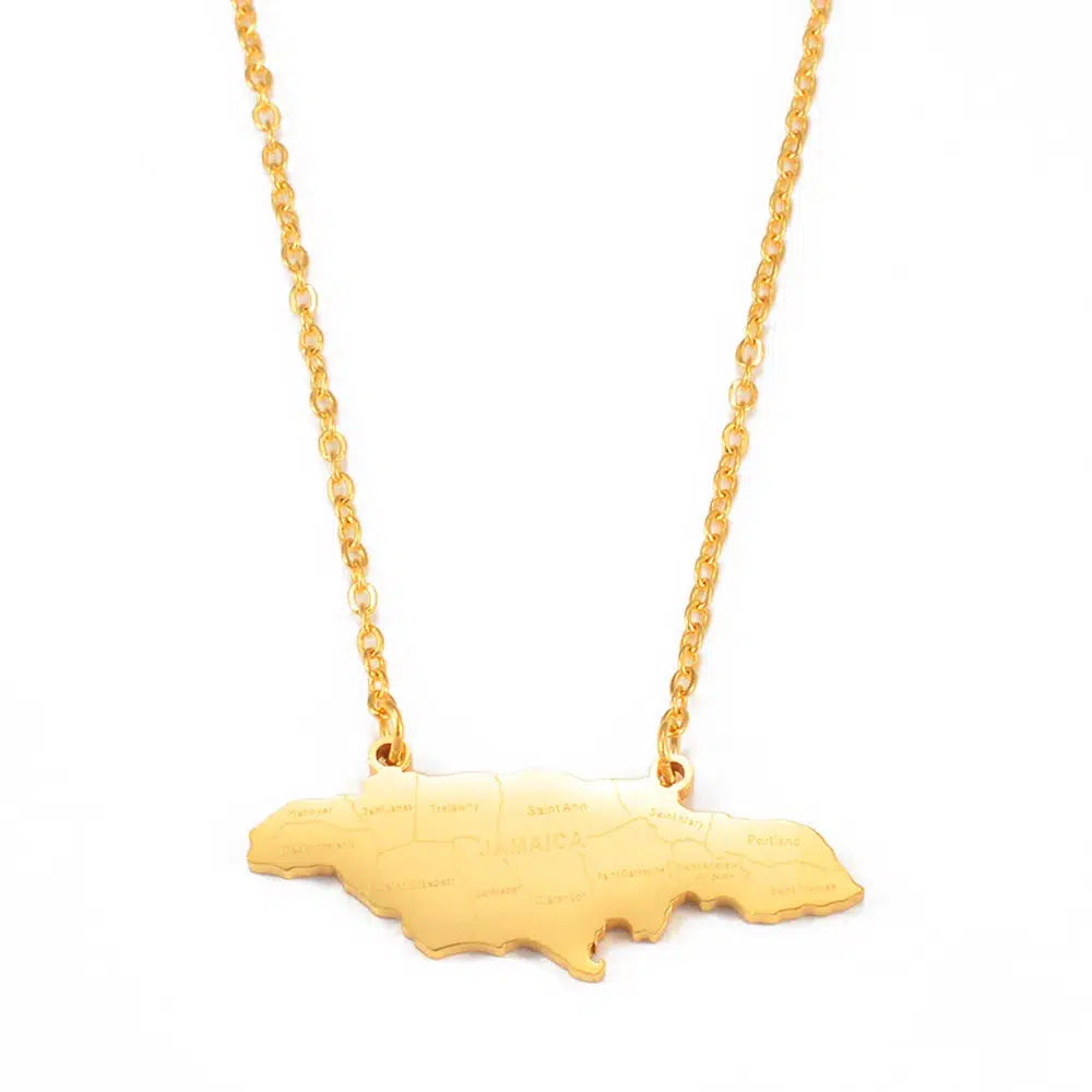 Jamaica Map Necklace