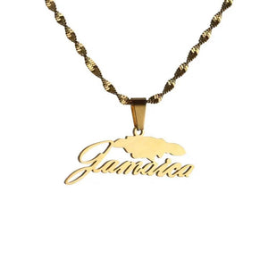 Jamaica Map Necklace
