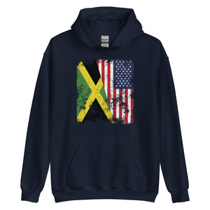 Jamaica USA Flag - Half American Hoodie