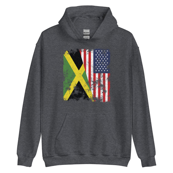 Jamaica USA Flag - Half American Hoodie