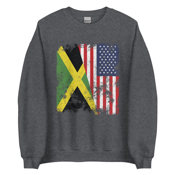 Jamaica USA Flag - Half American Sweatshirt