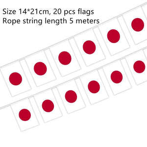 Japan Flag Bunting Banner - 20Pcs