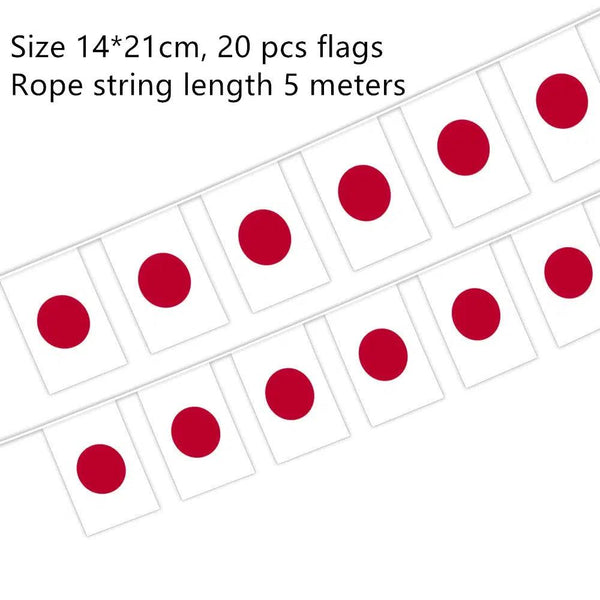 Japan Flag Bunting Banner - 20Pcs