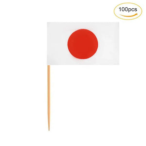 Japan Flag Toothpicks - Cupcake Toppers (100Pcs)