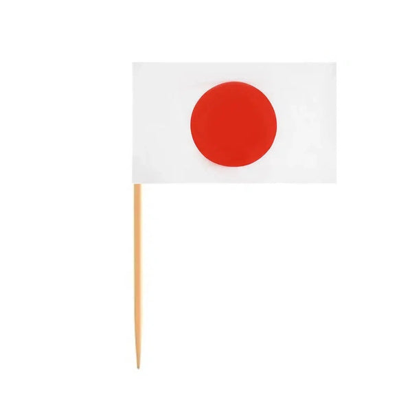 Japan Flag Toothpicks - Cupcake Toppers (100Pcs)