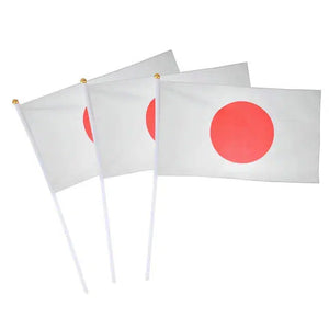 Japan Flag on Stick - Small Handheld Flag (50/100Pcs)