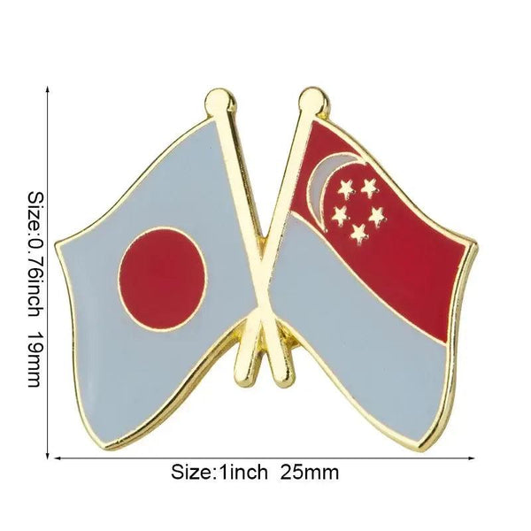 Japan Friendship Flag Lapel Pin Collection - Enamel Pin Flag