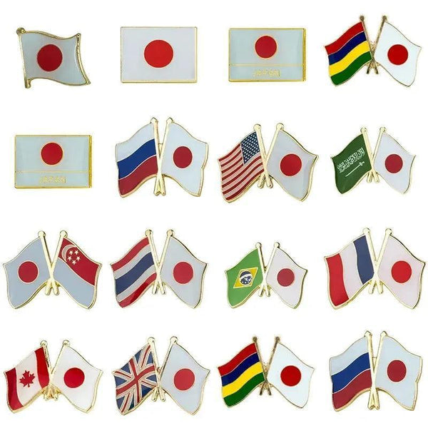 Japan Friendship Flag Lapel Pin Collection - Enamel Pin Flag
