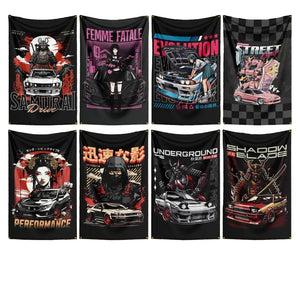 Japanese Racing Car Flags - 90x150cm(3x5ft) - 60x90cm(2x3ft)