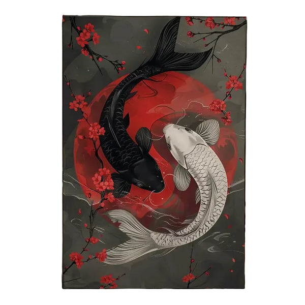 Japanese Yin Yang Koi Fish Flags - 90x150cm(3x5ft) - 60x90cm(2x3ft)