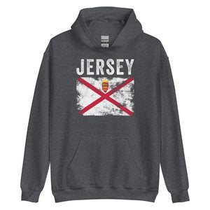 Jersey Flag Distressed - Jersey Flag Hoodie