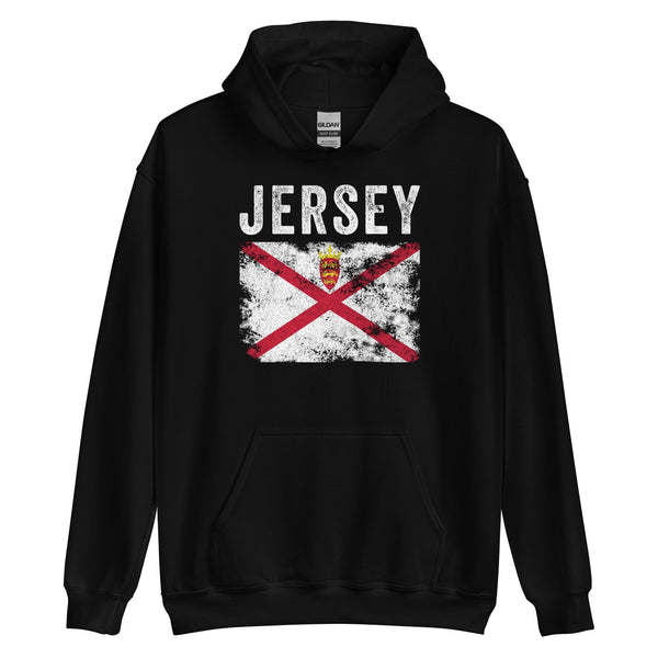 Jersey Flag Distressed - Jersey Flag Hoodie