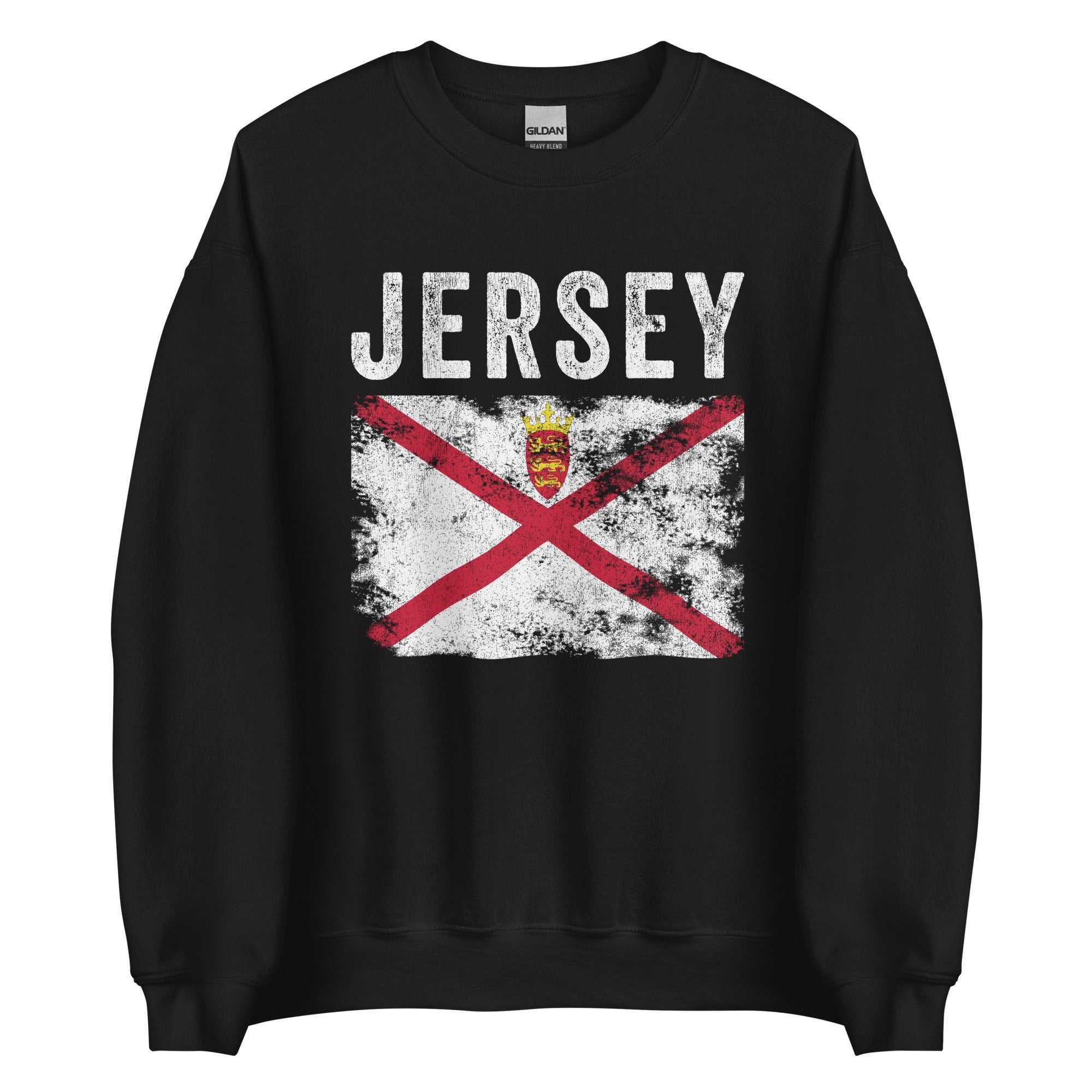 Jersey Flag Distressed - Jersey Flag Sweatshirt