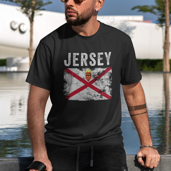 Jersey Flag Distressed - Jersey Flag T-Shirt