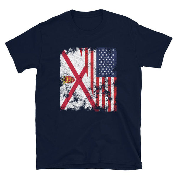 Jersey USA Flag - Half American T-Shirt