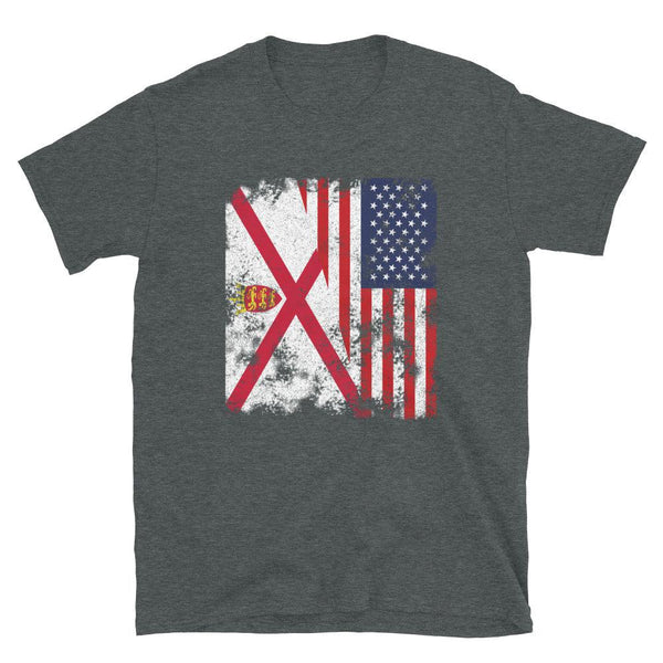 Jersey USA Flag - Half American T-Shirt