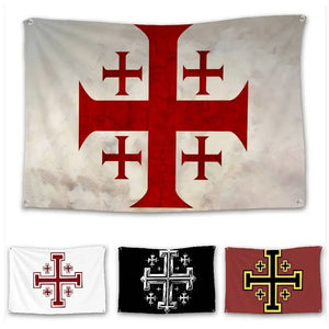 Jerusalem Cross Flags - 90x150cm(3x5ft) - 60x90cm(2x3ft)