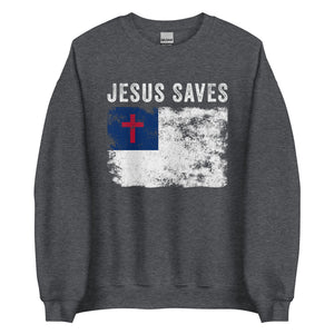 Jesus Saves Christian Flag Sweatshirt