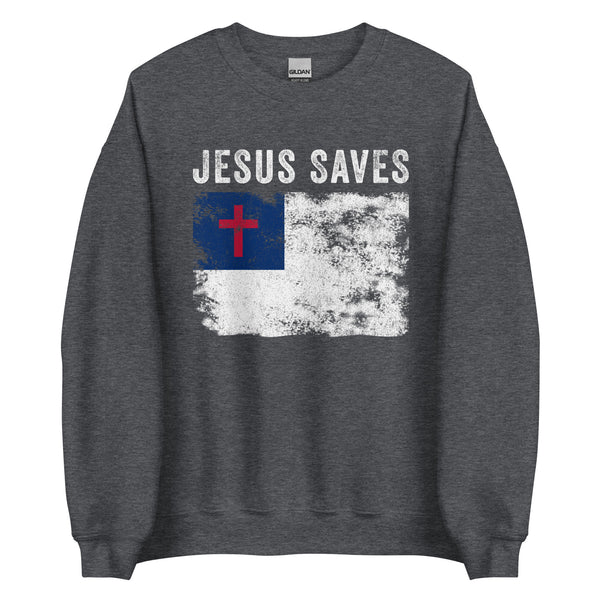 Jesus Saves Christian Flag Sweatshirt