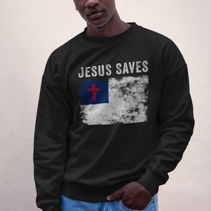Jesus Saves Christian Flag Sweatshirt