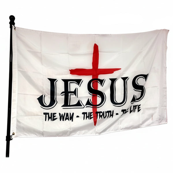 Jesus The Way The Truth The Life Flag - 90x150cm(3x5ft) - 60x90cm(2x3ft)