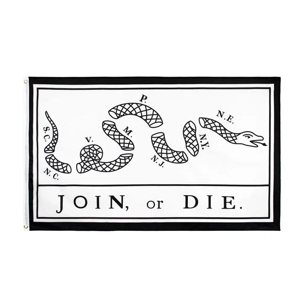 Join Or Die Flag - 90x150cm(3x5ft) - 60x90cm(2x3ft)
