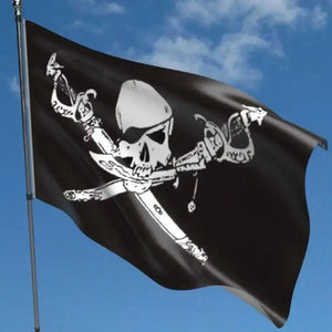 Jolly Roger Pirate Flag - 90x150cm(3x5ft) - 60x90cm(2x3ft)