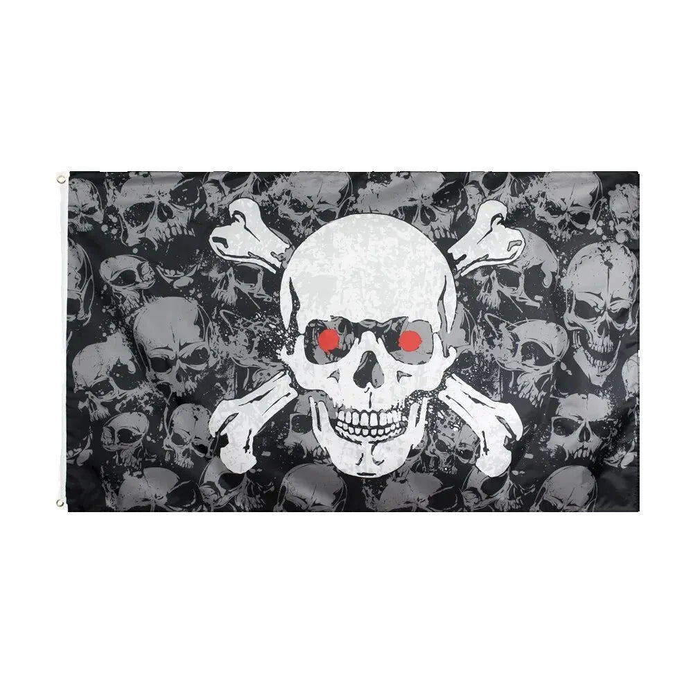 Jolly Roger Pirate Flag - 90x150cm(3x5ft) - 60x90cm(2x3ft)