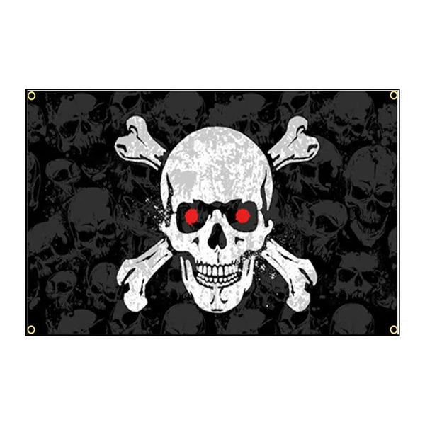 Jolly Roger Pirate Flag - 90x150cm(3x5ft) - 60x90cm(2x3ft)