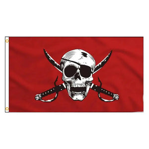 Jolly Roger Pirate Flag - 90x150cm(3x5ft) - 60x90cm(2x3ft)