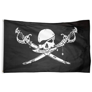 Jolly Roger Pirate Flag - 90x150cm(3x5ft) - 60x90cm(2x3ft)