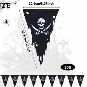 Jolly Roger Pirate Flag Bunting Banner Collection - 30Ft