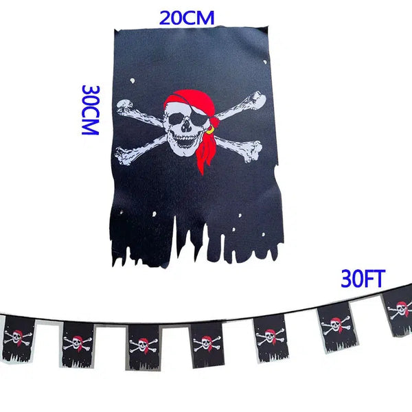 Jolly Roger Pirate Flag Bunting Banner Collection - 30Ft