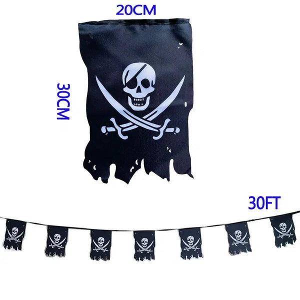 Jolly Roger Pirate Flag Bunting Banner Collection - 30Ft