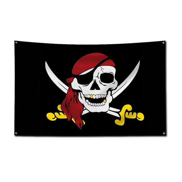 Jolly Roger Pirate Flags - 90x150cm(3x5ft) - 60x90cm(2x3ft)