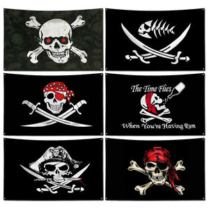 Jolly Roger Pirate Flags - 90x150cm(3x5ft) - 60x90cm(2x3ft)