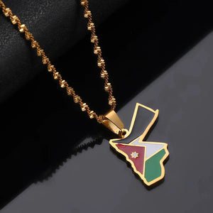 Jordan Flag Map Necklace