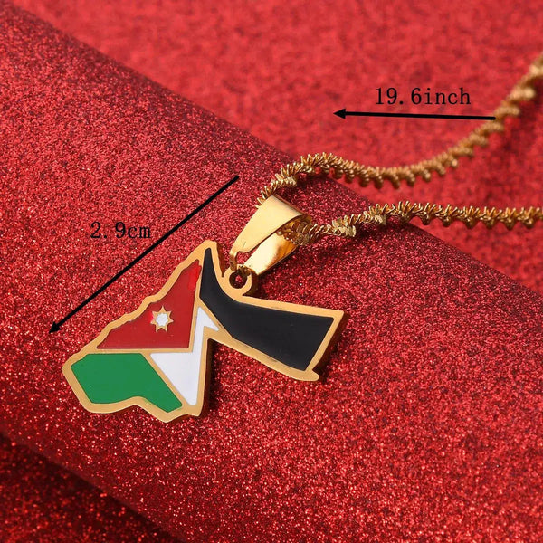 Jordan Flag Map Necklace