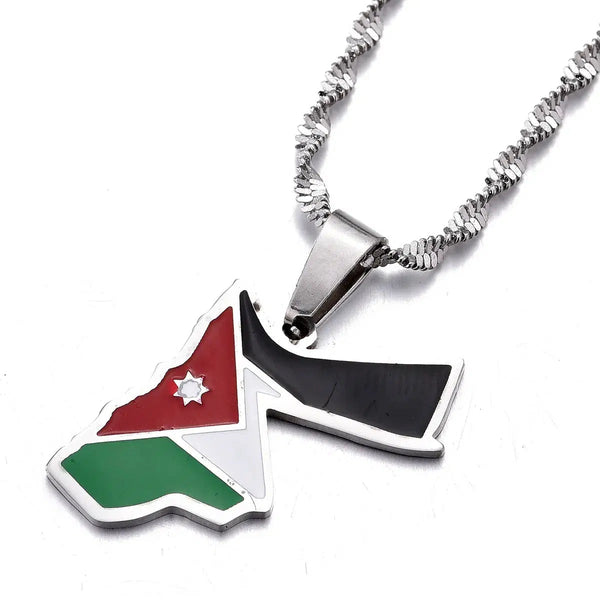 Jordan Flag Map Necklace