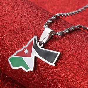 Jordan Flag Map Necklace