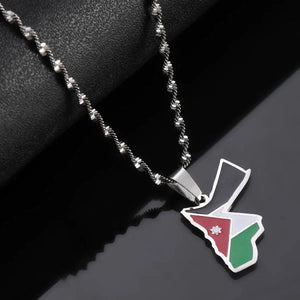 Jordan Flag Map Necklace