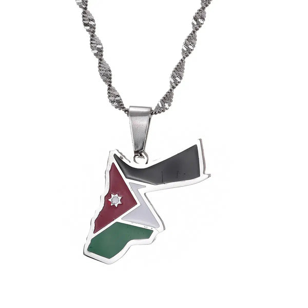 Jordan Flag Map Necklace